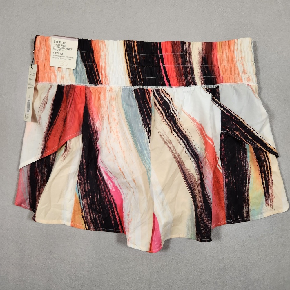 Calia Women's Step Up High Rise Performance Shorts Abstract Large